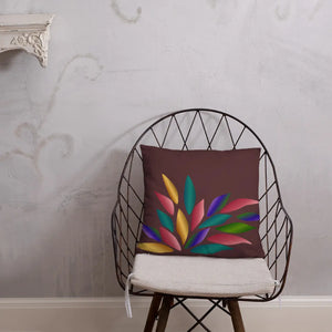 Inked petal outlines printed across a DipaliZ spun polyester pillow cover