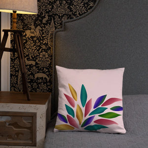 Pink Throw Pillow – Colorful Petals 18x18 - Dipaliz - Pillows