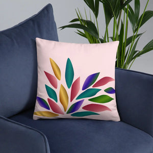 Pink Throw Pillow – Colorful Petals 18x18 - Dipaliz - Pillows