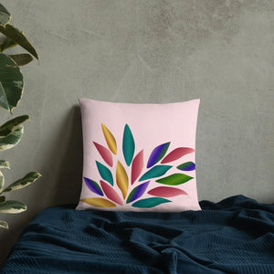 Pink Throw Pillow – Colorful Petals 18x18 - Dipaliz - Pillows