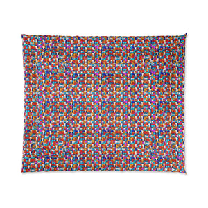 Colorful Red Comforter Green Stripes Polyester - Dipaliz - Quilts & Comforters
