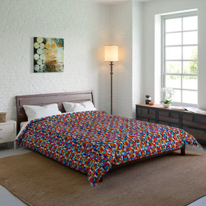 Colorful Red Comforter Green Stripes Polyester - Dipaliz - Quilts & Comforters