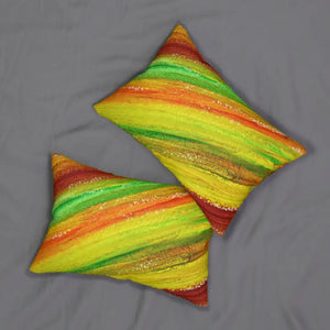 Spun Polyester Lumbar Pillow - Vibrant Striped Design - Dipaliz - 20’’ × 14’’ - Pillows