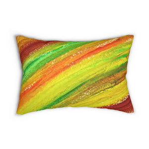 Spun Polyester Lumbar Pillow - Vibrant Striped Design - Dipaliz - 20’’ × 14’’ - Pillows