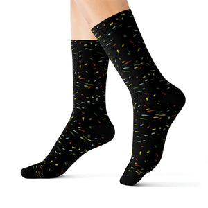 Vibrant Confetti Sublimation Socks - Polyester - Dipaliz