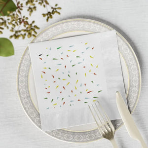 Home Decor - White Coined Napkins - 3-ply Print Ready - Dipaliz