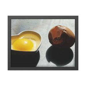 Poster - Cracked Egg Framed Paper Posters Fine Art Decor - Dipaliz 24″ x 18″ (horizontal) / Black Frame