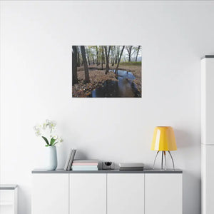 Autumn Season Matte Canvas Creek Woods Wall Art Ready to Hang Dipaliz - 32’’ x 24’’ (horizontal) / 0.75’’ - Posters