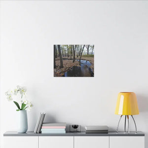 Autumn Season Matte Canvas Creek Woods Wall Art Ready to Hang Dipaliz - Posters Prints & Visual Artwork
