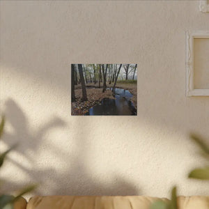 Autumn Season Matte Canvas Creek Woods Wall Art Ready to Hang Dipaliz - Posters Prints & Visual Artwork