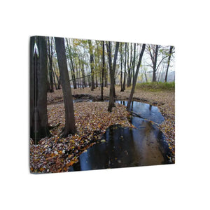 Autumn Season Matte Canvas Creek Woods Wall Art Ready to Hang Dipaliz - Posters Prints & Visual Artwork