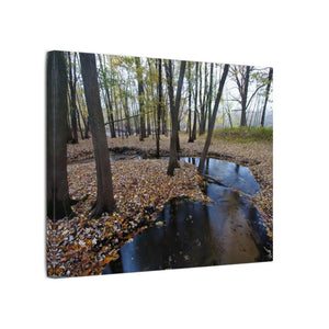 Autumn Season Matte Canvas Creek Woods Wall Art Ready to Hang Dipaliz - Posters Prints & Visual Artwork