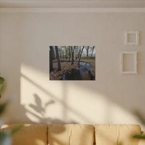Autumn Season Matte Canvas Creek Woods Wall Art Ready to Hang Dipaliz - Posters Prints & Visual Artwork
