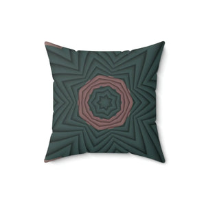 Pink Abstract Polyester Square Pillow - Dark Green - Dipaliz - Throw Pillows