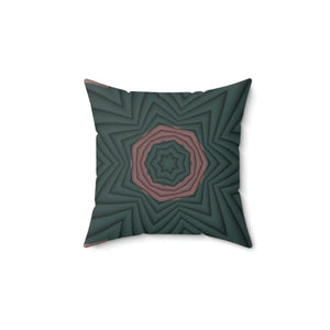 Pink Abstract Polyester Square Pillow - Dark Green - Dipaliz - Throw Pillows