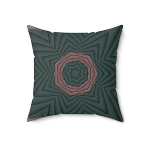 Pink Abstract Polyester Square Pillow - Dark Green - Dipaliz - Throw Pillows