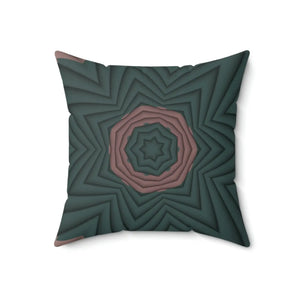 Pink Abstract Polyester Square Pillow - Dark Green - Dipaliz - Throw Pillows