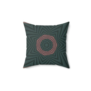 Pink Abstract Polyester Square Pillow - Dark Green - Dipaliz - Throw Pillows