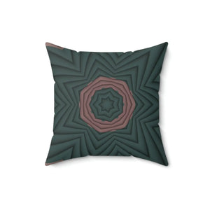 Pink Abstract Polyester Square Pillow - Dark Green - Dipaliz - Throw Pillows