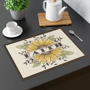 Faith Sunflower Placemat - Vibrant Table Decor - Idigitalstock - 18’’ × 14’’ - Placemats
