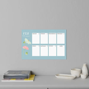 Vibrant February Planner Wall Decals - Durable Polyester - Dipaliz - Home Decor