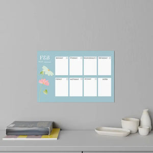 Wall Decals February Planner Durable Polyester Art - Dipaliz - Home Decor