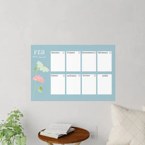 Wall Decals February Planner Durable Polyester Art - Dipaliz - 36’’ x 24’’ - Home Decor