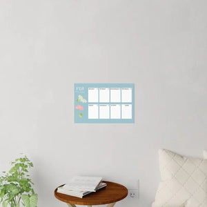 Wall Decals February Planner Durable Polyester Art - Dipaliz - Home Decor