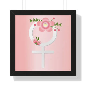Female Symbol Flowers Gallery Canvas Framed Poster by Dipaliz - Posters Prints & Visual Artwork