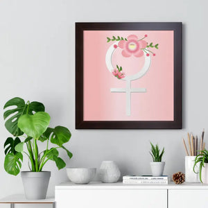 Female Symbol Flowers Gallery Canvas Framed Poster by Dipaliz - Posters Prints & Visual Artwork