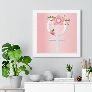 Female Symbol Flowers Gallery Canvas Framed Poster by Dipaliz - Posters Prints & Visual Artwork