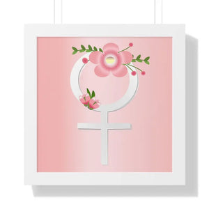 Female Symbol Flowers Gallery Canvas Framed Poster by Dipaliz - 16″ x / White - Posters Prints & Visual Artwork