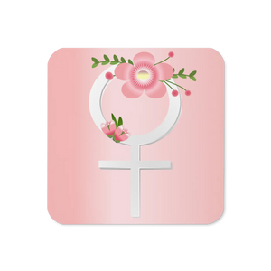 Chic Pink Flowers Heat Resistant Coaster - Female Symbol - Dipaliz - Coasters