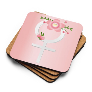 Chic Pink Flowers Heat Resistant Coaster - Female Symbol - Dipaliz - Coasters