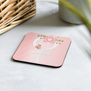Chic Pink Flowers Heat Resistant Coaster - Female Symbol - Dipaliz - Coasters