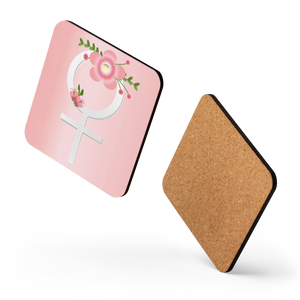 Chic Pink Flowers Heat Resistant Coaster - Female Symbol - Dipaliz - Coasters