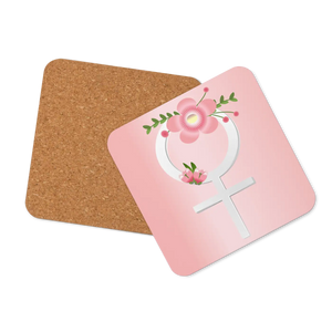 Chic Pink Flowers Heat Resistant Coaster - Female Symbol - Dipaliz - Coasters