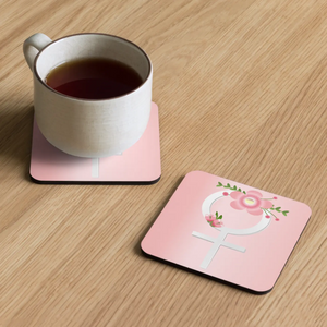 Chic Pink Flowers Heat Resistant Coaster - Female Symbol - Dipaliz - Coasters