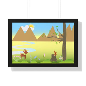 Framed Horizontal Poster - Flora Fauna Archive Art - Dipaliz - 24″ x 16″ / Black - Posters Prints & Visual Artwork