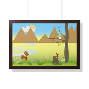 Framed Horizontal Poster - Flora Fauna Archive Art - Dipaliz - 30’’ x 20’’ / Walnut - Posters Prints & Visual Artwork