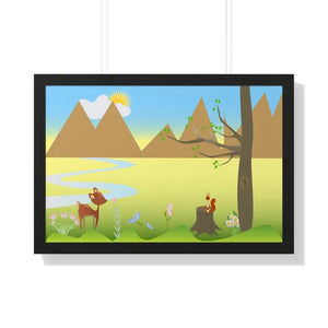 Framed Horizontal Poster - Flora Fauna Archive Art - Dipaliz - 30’’ x 20’’ / Black - Posters Prints & Visual Artwork