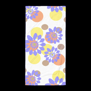 Floral Pattern Beach Towel – Terry Fabric - Dipaliz - Towels