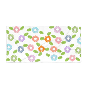 Floral Beach Towel – Oversized Soft Cotton - Dipaliz - Towels