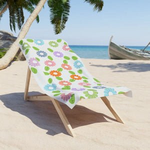 Floral Beach Towel – Oversized Soft Cotton - Dipaliz - Towels