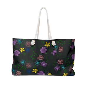 Black Oversized Polyester Weekender Bag - Ocean Vibes - Dipaliz - 24’’ × 13’’ - Tote Bags