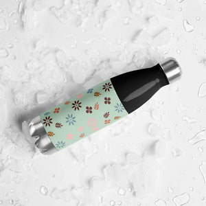 Floral Stainless Steel Water Bottle - Green - Dipaliz - Bottles