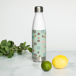 Floral Stainless Steel Water Bottle - Green - Dipaliz - Bottles