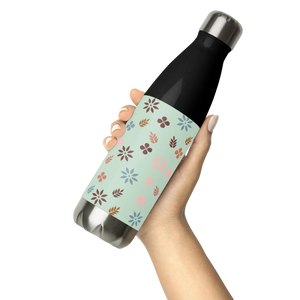 Floral Stainless Steel Water Bottle - Green - Dipaliz - Bottles