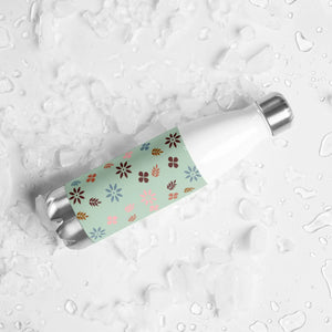 Floral Stainless Steel Water Bottle - Green - Dipaliz - Bottles