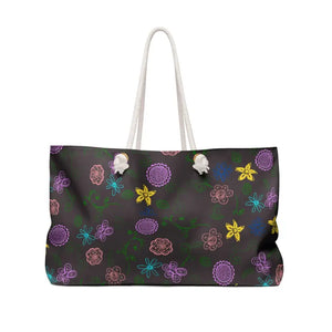 Floral Weekender Bag - Oversized Polyester Travel Tote - Dipaliz - 24’’ × 13’’ - Bags